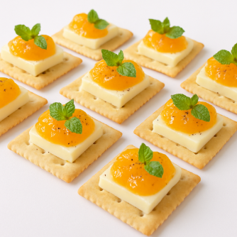 【ジャムレシピ】白ワインに合う!!甘夏とチーズのクラッカーカナッペ