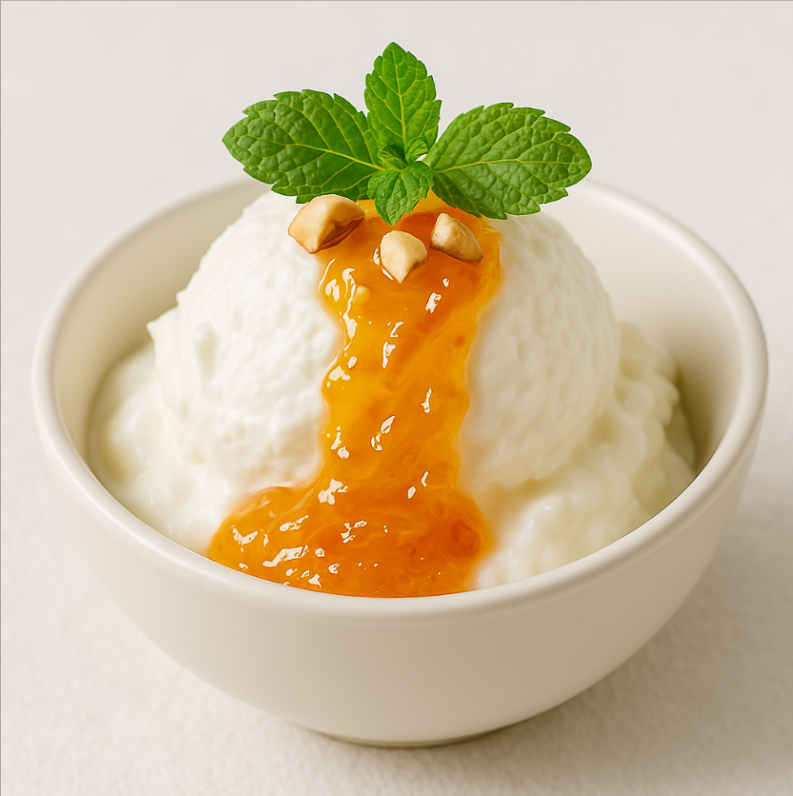 【さっぱり冷たい！】ヨーグルトアイスの甘夏ソースがけ